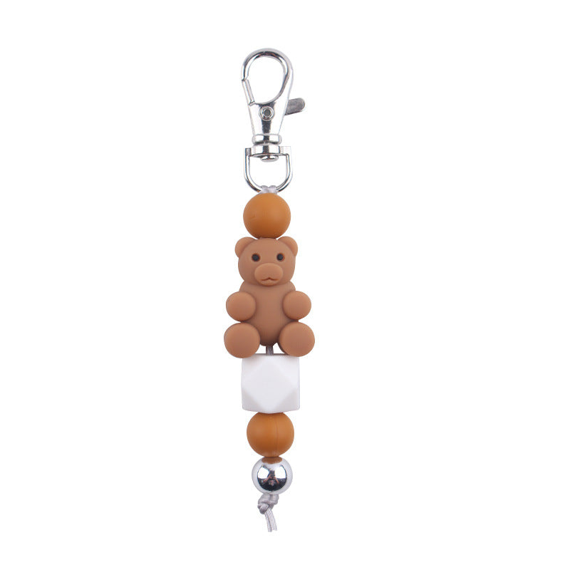 Wholesale Cartoon Winnar Silicon Plastic Beads Keychain